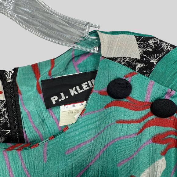 Vintage P.J. Klein Tropical Print Mini Dress - Picture 3 of 5